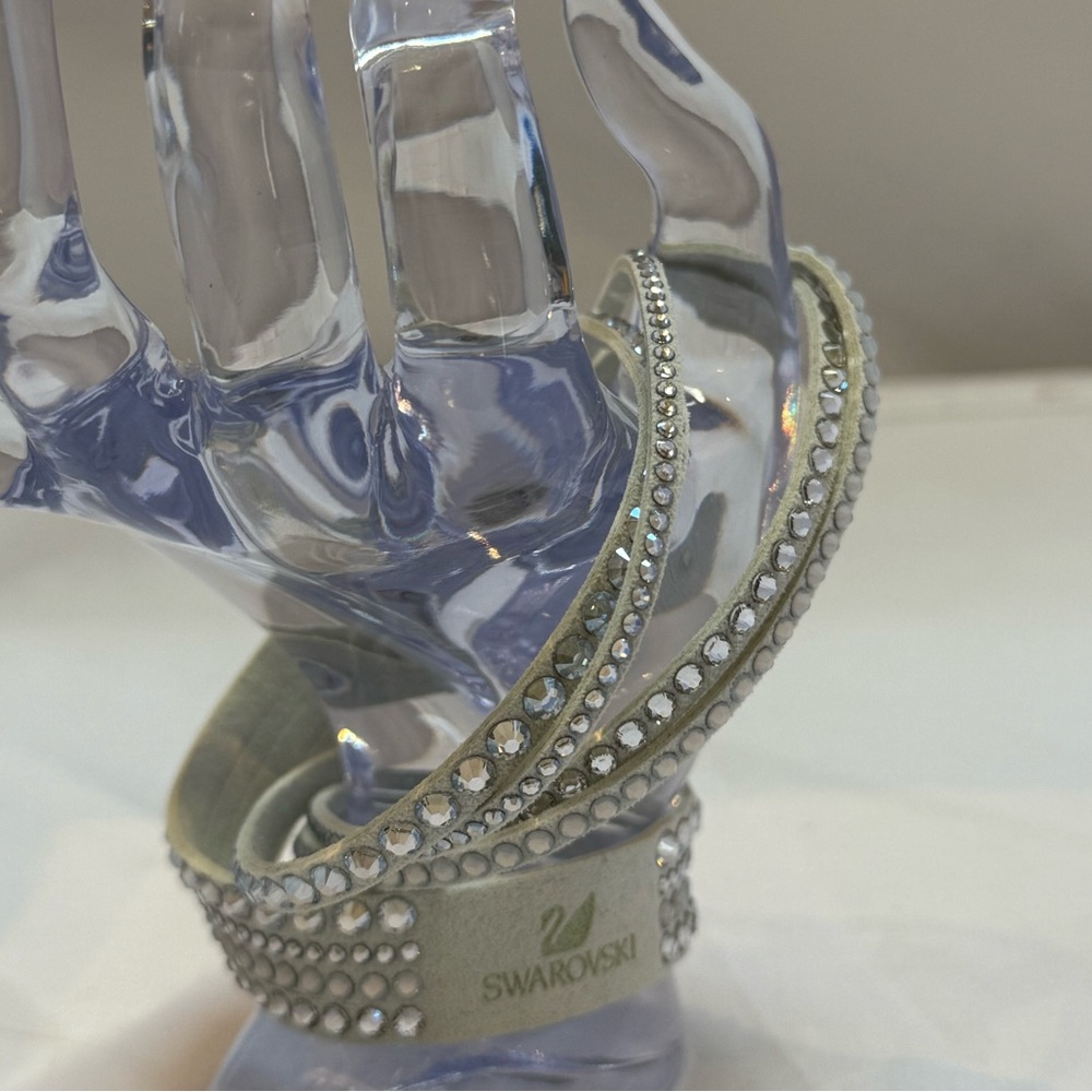 Swarovski Slake White and Silver Rhinestone Activity Wrap Bracelet